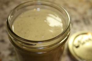 garlic salad dressing jar