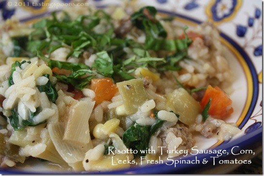 risotto-sausage-spinach-corn