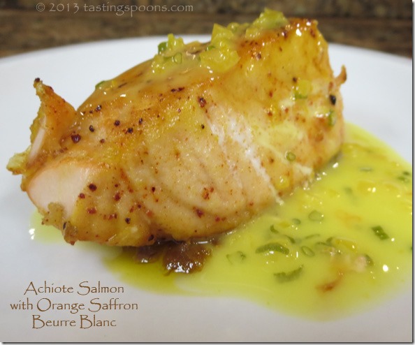 Achiote Salmon with Saffron Beurre Blanc Sauce Recipe