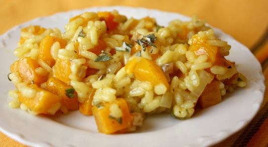 butternut squash risotto with pancetta