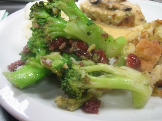 garlic broccoli with dried cranberries