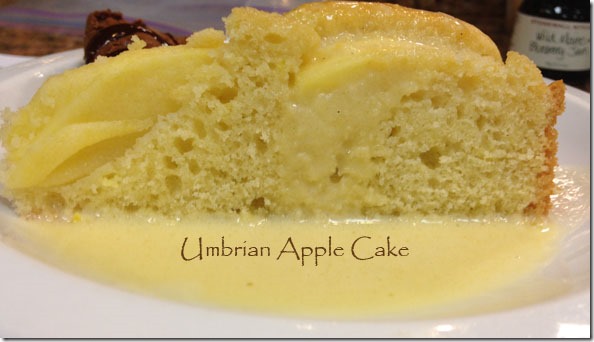 Umbrian Apple Cake with Creme Anglaise made with apple cider